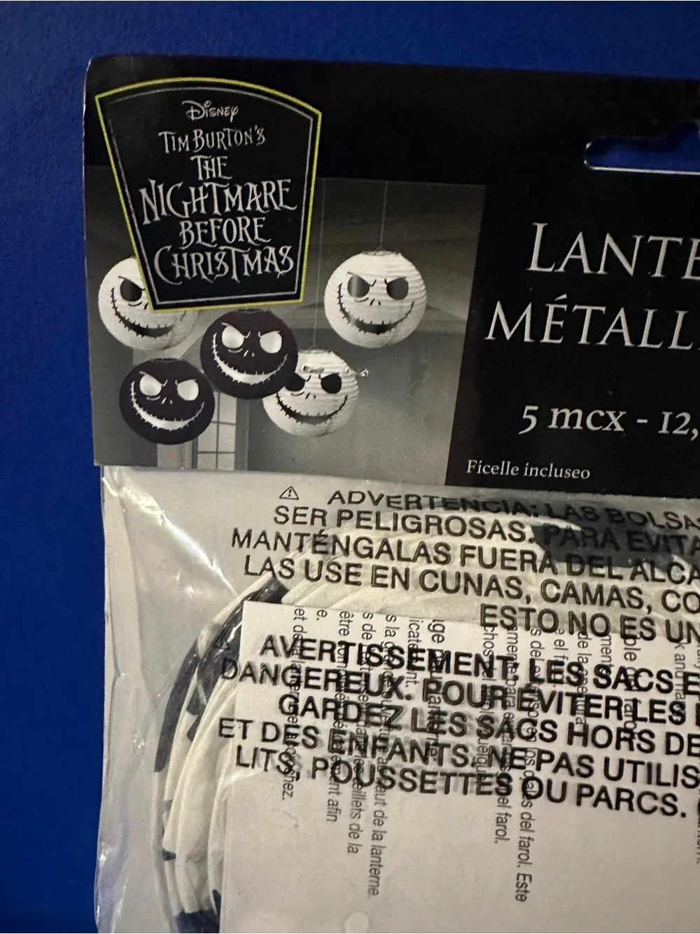 Disney The Nightmare Before Christmas Jack Skellington Foil Lanterns  NWT 5pc